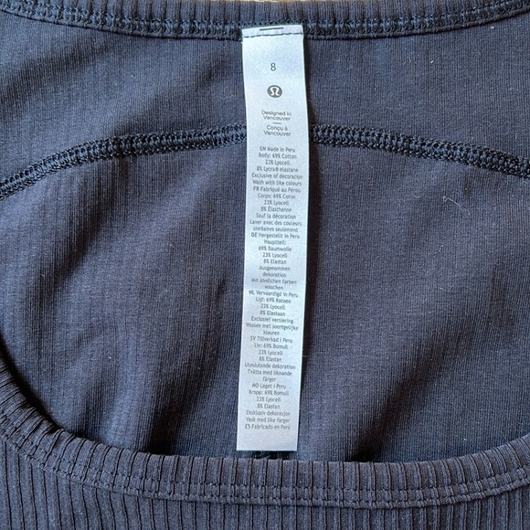 Lululemon LA Cap Sleeve Crop Tee Black Size 8 - Picture 5 of 8